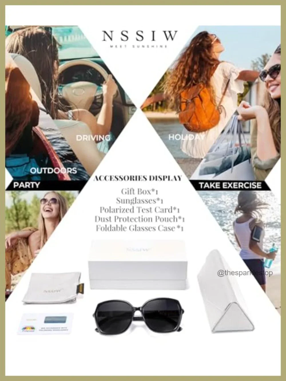 Polarized Sunglasses for Women UV400 Protection Lightweight Square